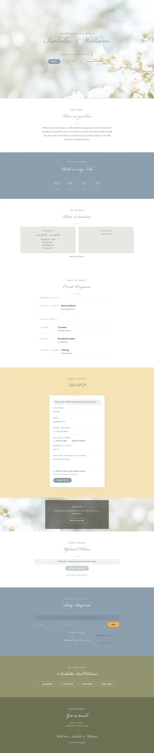 The Vilma theme, the whole page