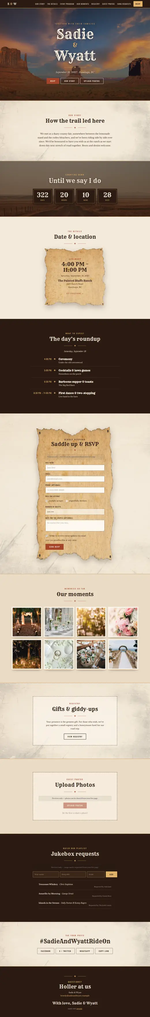 The Western theme, the whole page